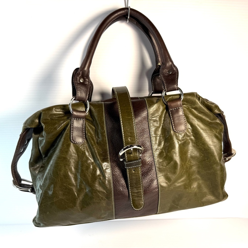Kiki Pearl Olive and Brown Handbag